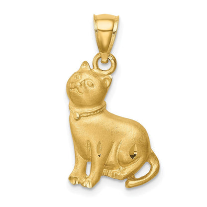 14K Gelbgold Anhänger Katze diamantiert