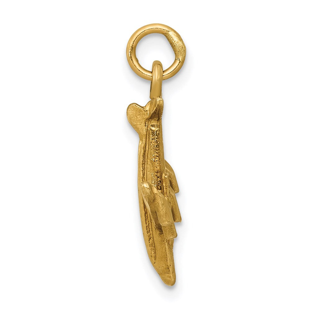 14K Gelbgold 3-d Flugzeug Charm