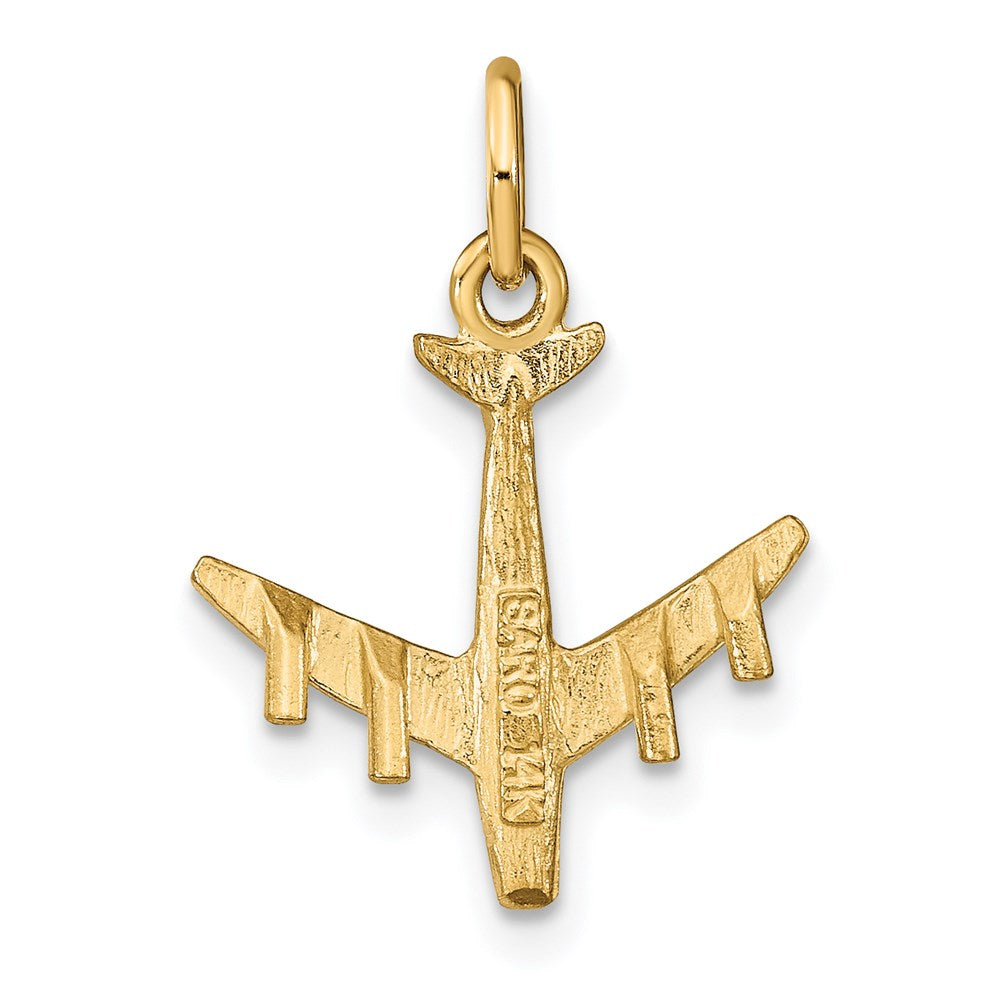 14K Gelbgold 3-d Flugzeug Charm