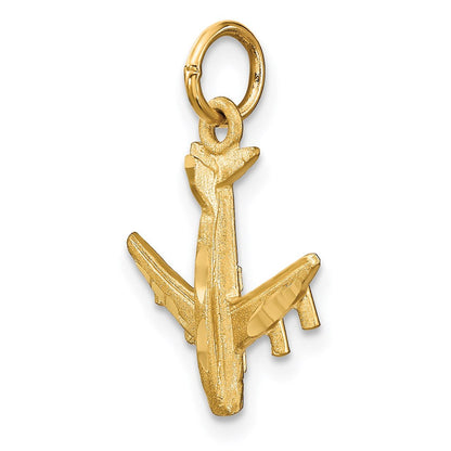 14K Gelbgold 3-d Flugzeug Charm