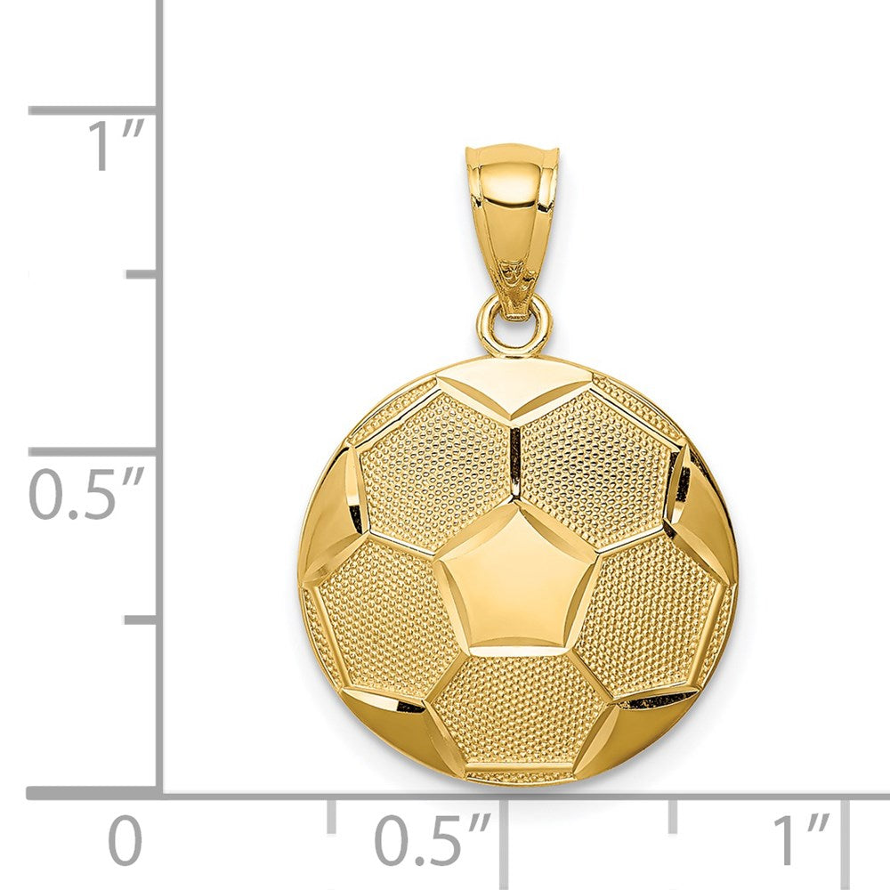 14K Gelbgold Fußball Kugel Anhänger