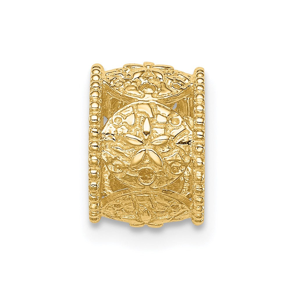 14K Gelbgold Poliert Sand Dollar Anhänger