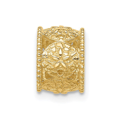 14K Gelbgold Poliert Sand Dollar Anhänger