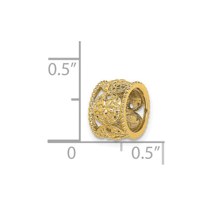 14K Gelbgold Poliert Sand Dollar Anhänger