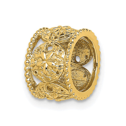 14K Gelbgold Poliert Sand Dollar Anhänger