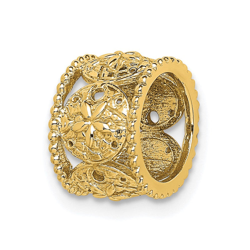 14K Gelbgold Poliert Sand Dollar Anhänger