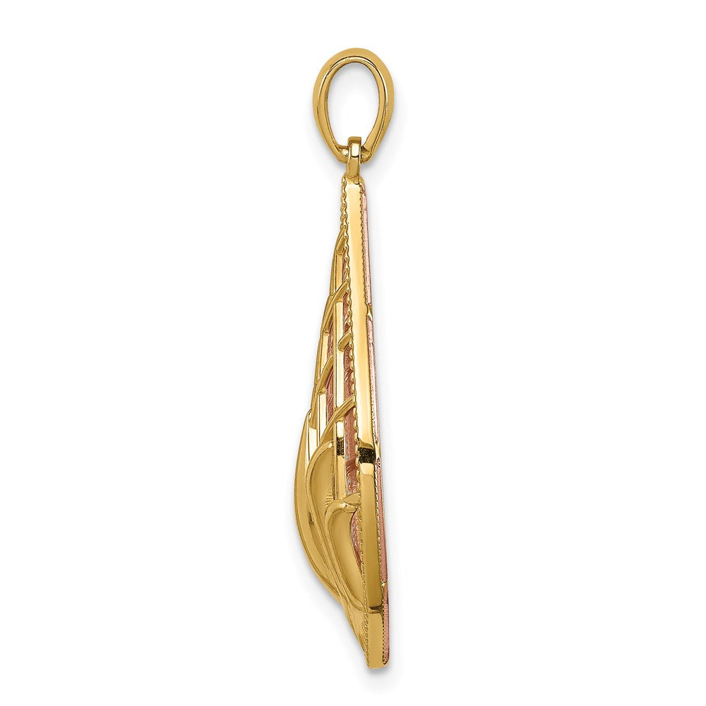 14K Bicolor-Gold Lotusblüten-Charm