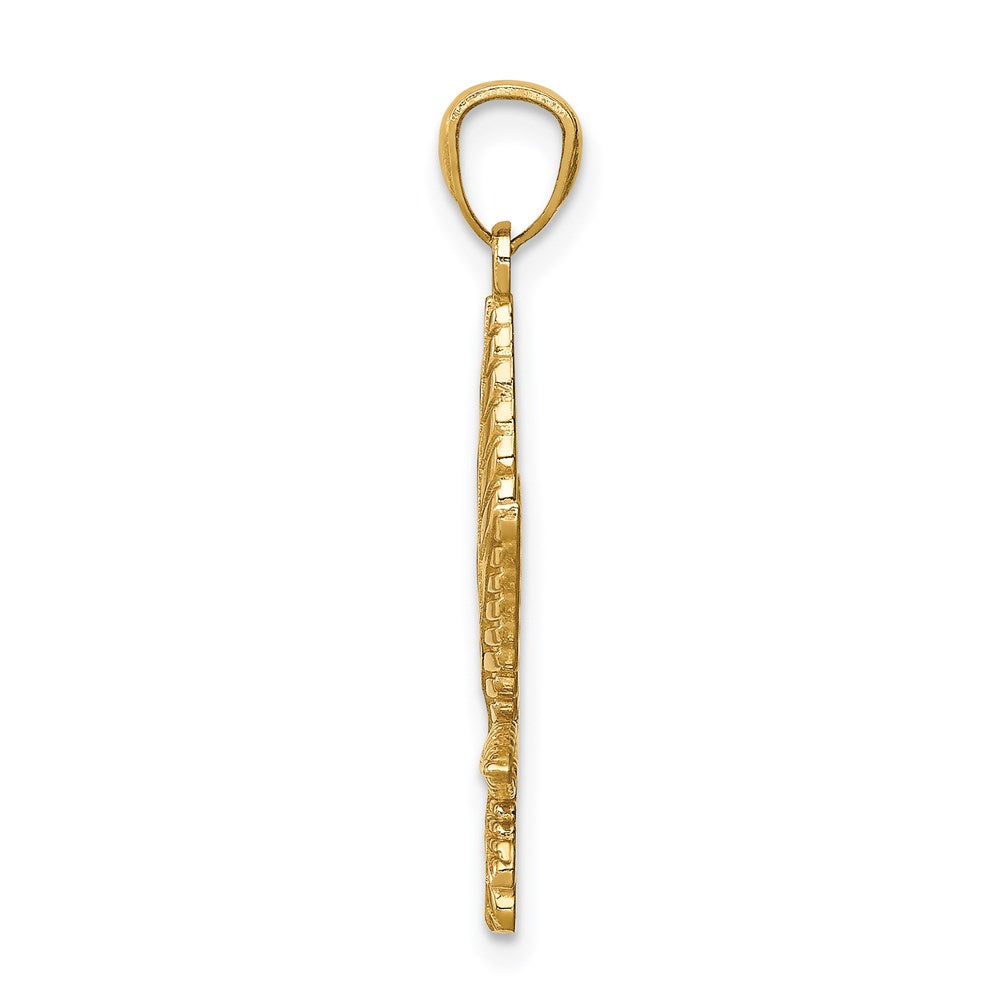 14K Gelbgold Blatt Anhänger