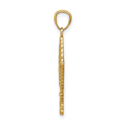 14K Gelbgold Blatt Anhänger
