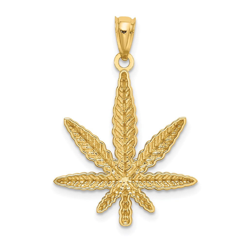 14K Gelbgold Blatt Anhänger