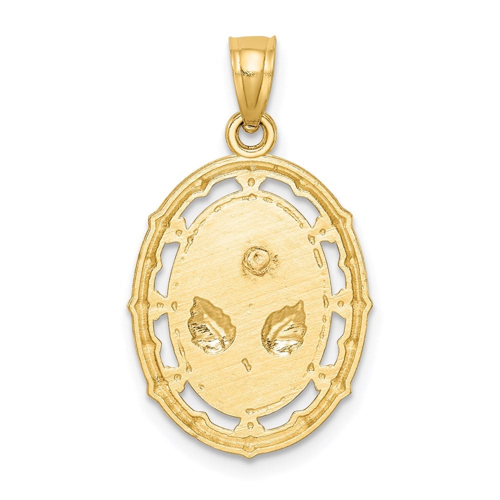 14K Bicolor-Gold mit Weiß-Rhodinierung Fancy-Rosen-Anhänger