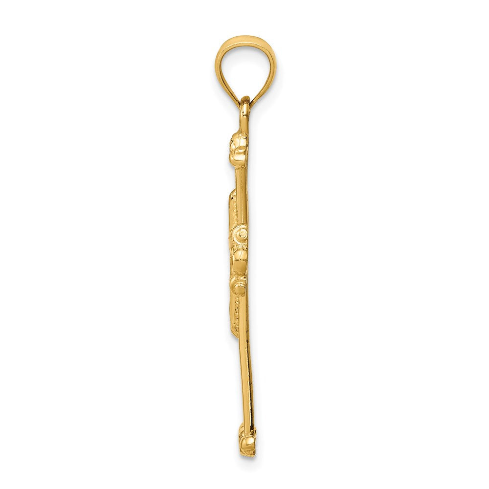 Kreuzanhänger aus 14K Gelbgold, diamantgeschliffen