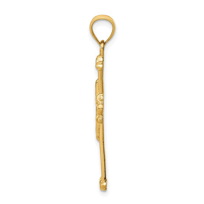 Kreuzanhänger aus 14K Gelbgold, diamantgeschliffen