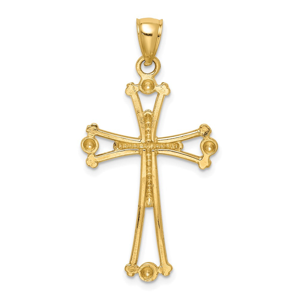 Kreuzanhänger aus 14K Gelbgold, diamantgeschliffen