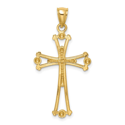 Kreuzanhänger aus 14K Gelbgold, diamantgeschliffen
