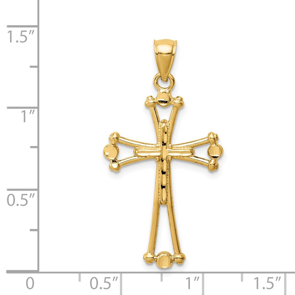 Kreuzanhänger aus 14K Gelbgold, diamantgeschliffen