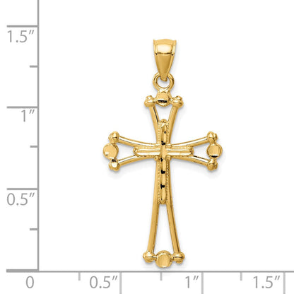 Kreuzanhänger aus 14K Gelbgold, diamantgeschliffen