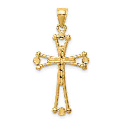 Kreuzanhänger aus 14K Gelbgold, diamantgeschliffen