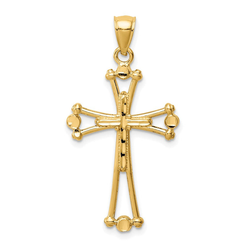 Kreuzanhänger aus 14K Gelbgold, diamantgeschliffen