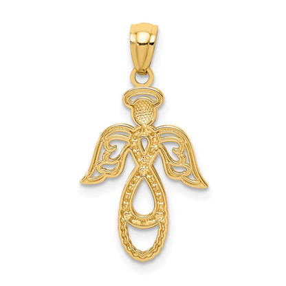 14K Gelb & Rhodium mit Rhodium Unendlichkeit Engel Anhänger