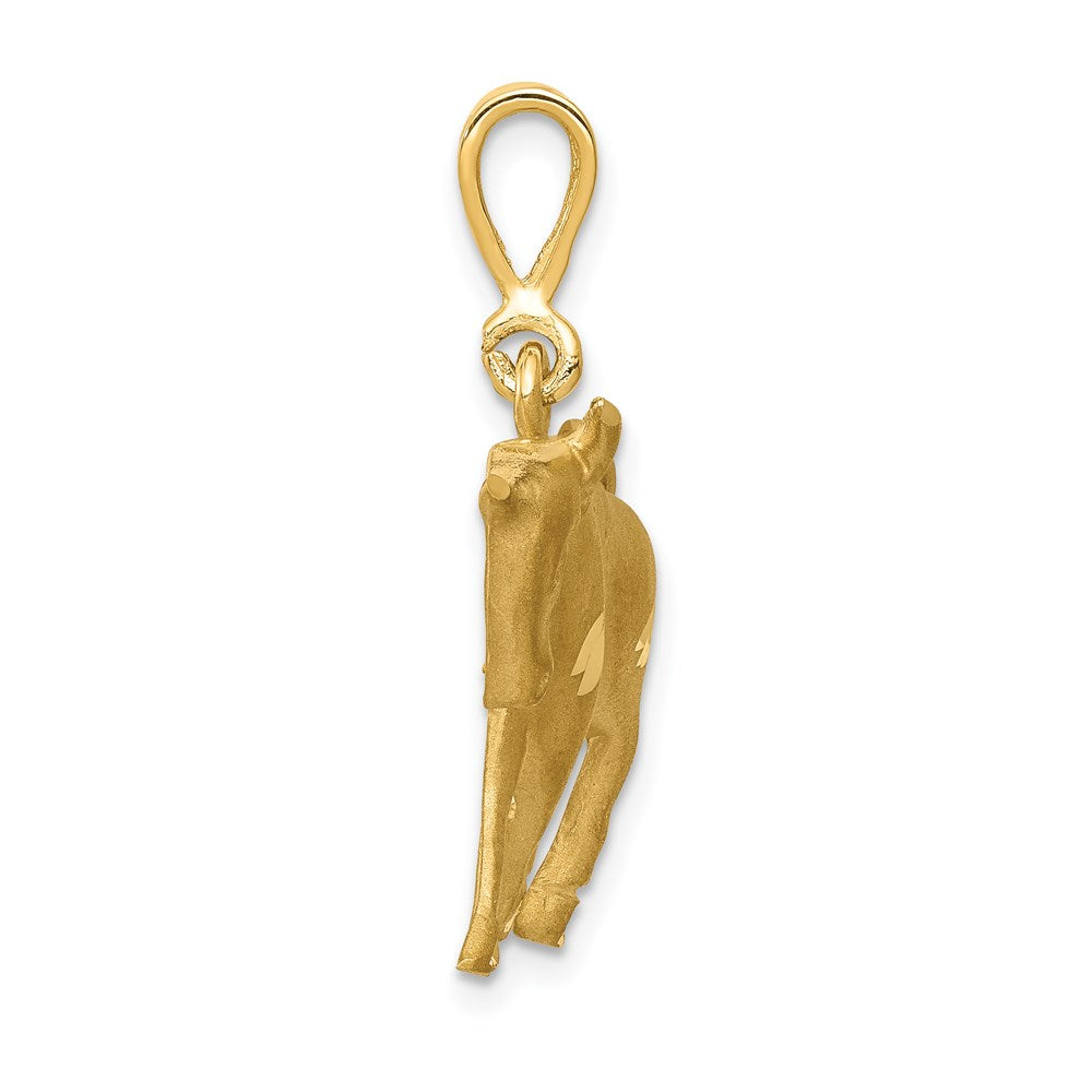 14K Gelbgold Charm „Stier“ Sternzeichen, satiniert, diamantiert