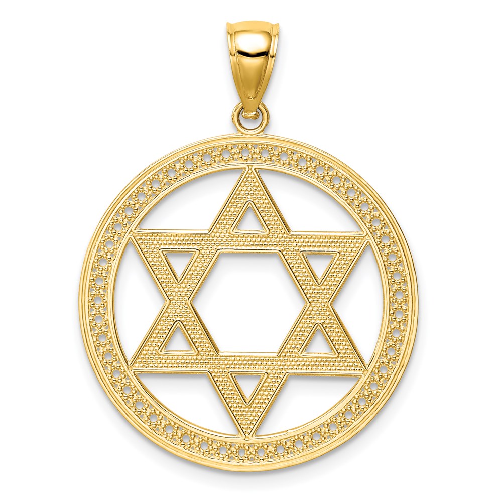 14K Gelbgold Davidstern-Anhänger