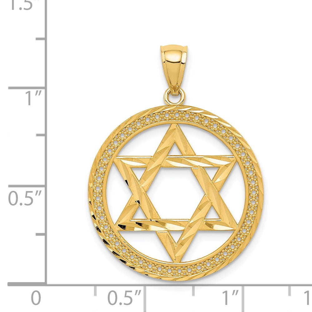 14K Gelbgold Davidstern-Anhänger