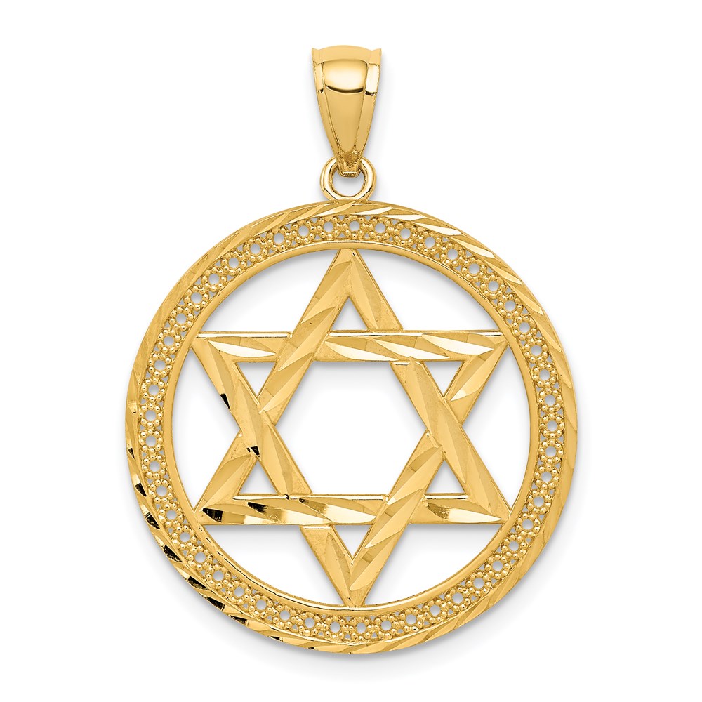 14K Gelbgold Davidstern-Anhänger