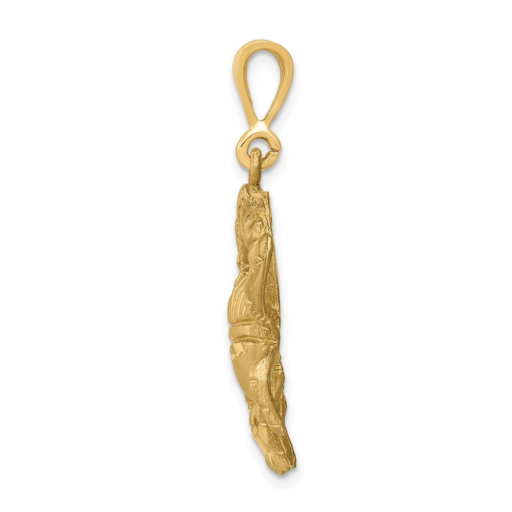 14K Gelbgold Satiniert-Diamantierter Krebs-Sternzeichen-Charm