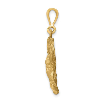 14K Gelbgold Satiniert-Diamantierter Krebs-Sternzeichen-Charm