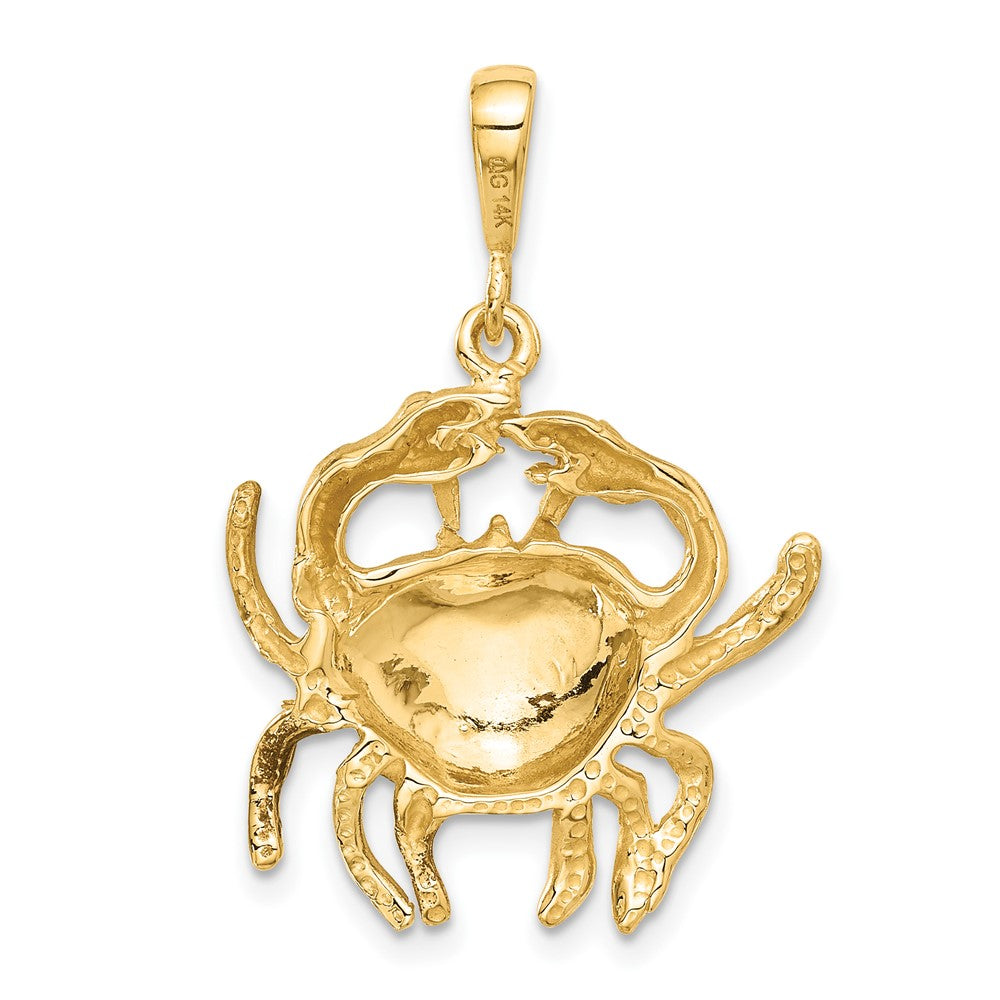 14K Gelbgold Satiniert-Diamantierter Krebs-Sternzeichen-Charm