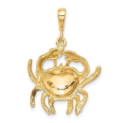 14K Gelbgold Satiniert-Diamantierter Krebs-Sternzeichen-Charm