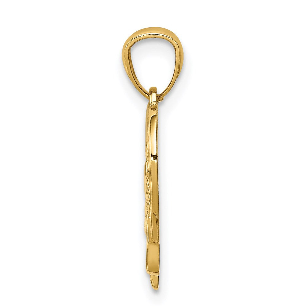 14K Gelbgold Baby Feet in A Herz Anhänger