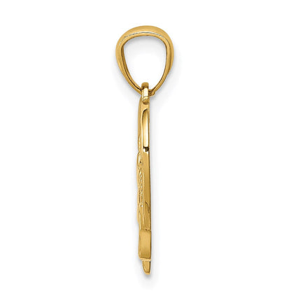 14K Gelbgold Baby Feet in A Herz Anhänger