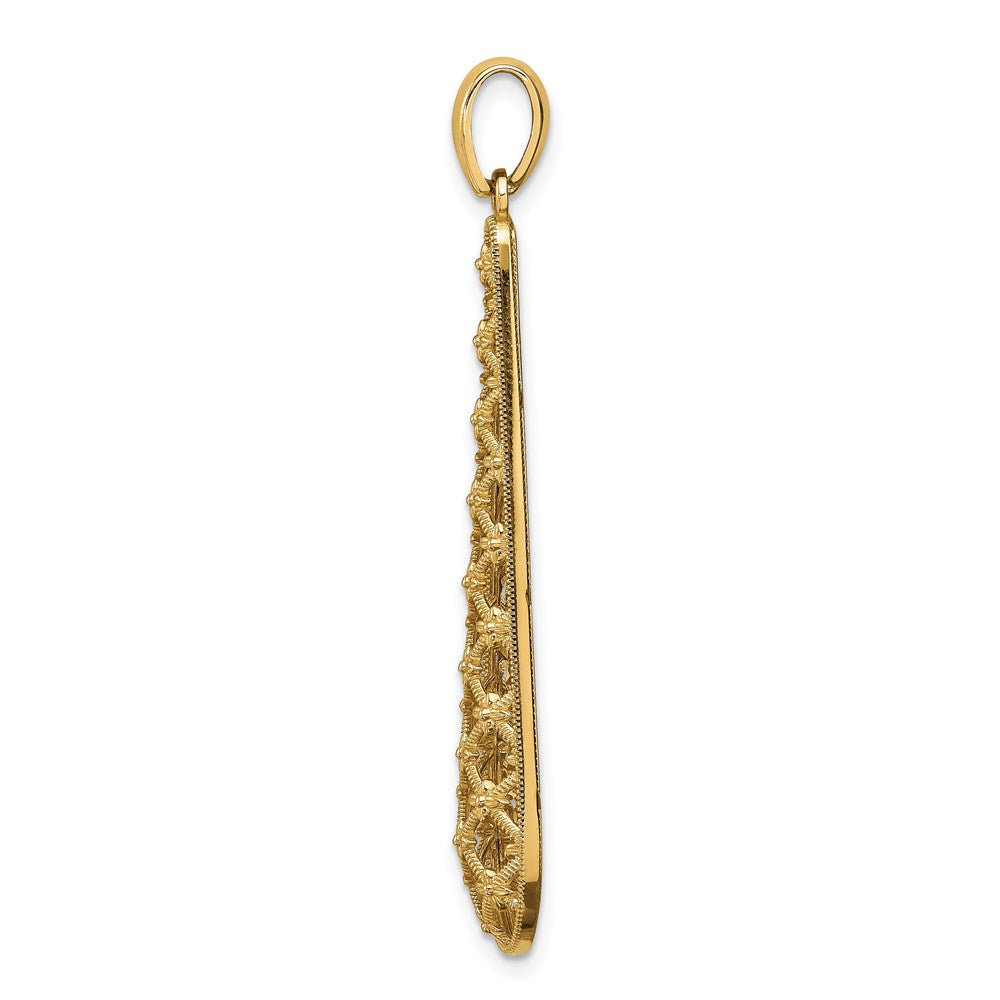 14K Gelbgold Charm mit länglichem Diamantschliff