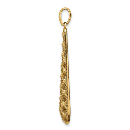 14K Gelbgold Charm mit länglichem Diamantschliff
