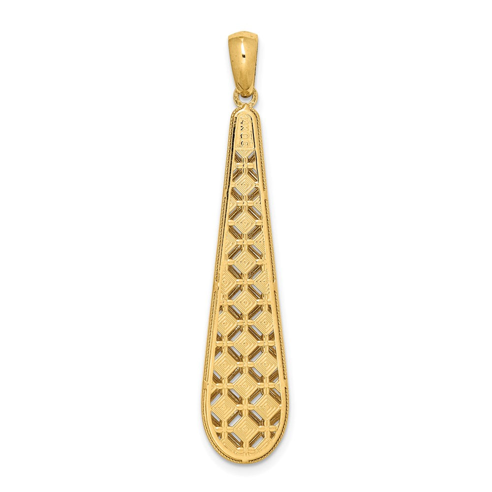 14K Gelbgold Charm mit länglichem Diamantschliff