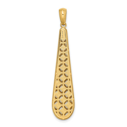 14K Gelbgold Charm mit länglichem Diamantschliff