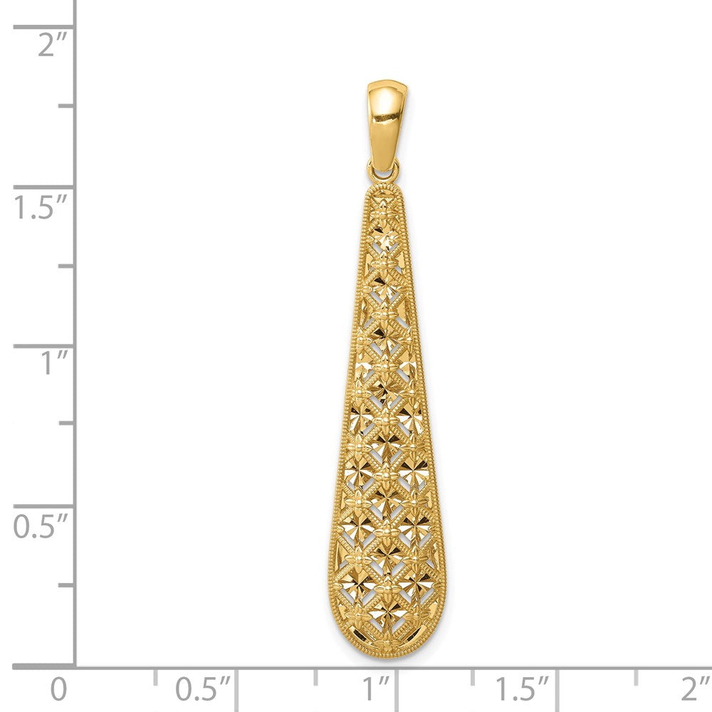 14K Gelbgold Charm mit länglichem Diamantschliff