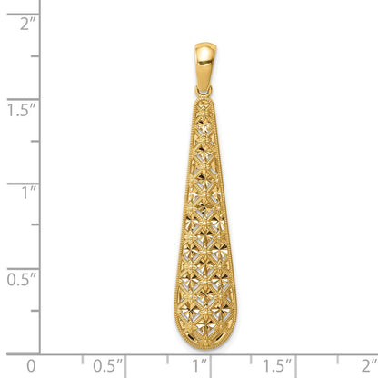 14K Gelbgold Charm mit länglichem Diamantschliff