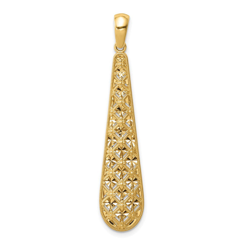 14K Gelbgold Charm mit länglichem Diamantschliff