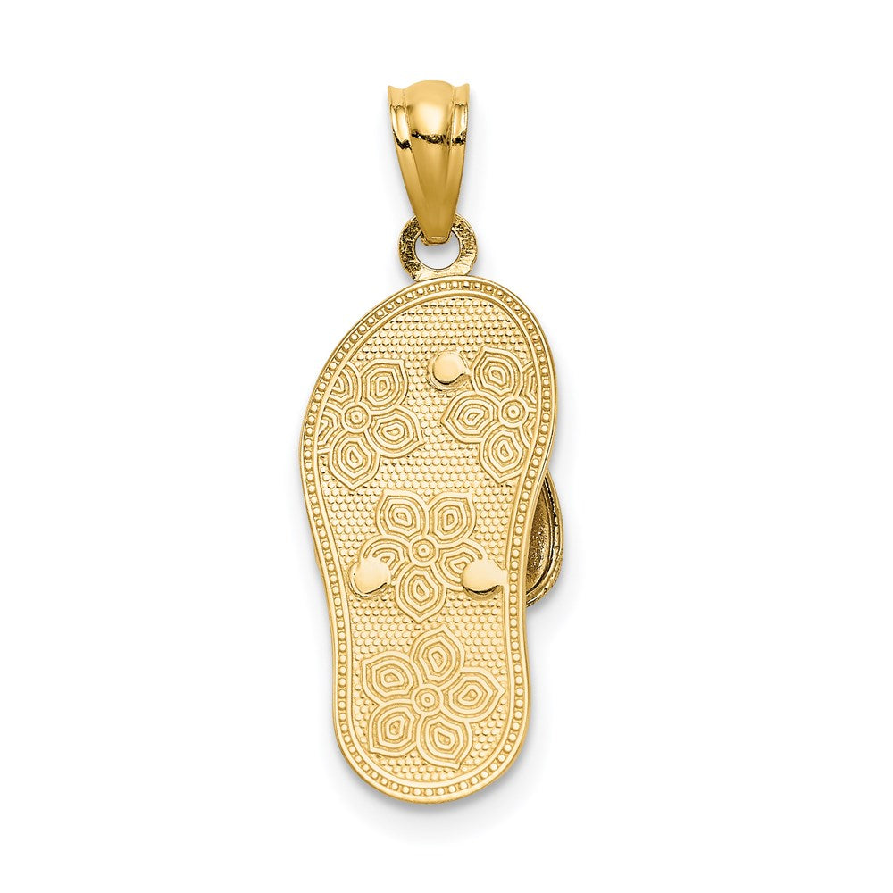 14K Tricolor-Gold Plumeria-Sandalen-Anhänger