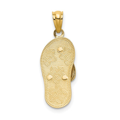 14K Tricolor-Gold Plumeria-Sandalen-Anhänger