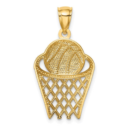 14K Gelbgold Basketball in Creole Anhänger