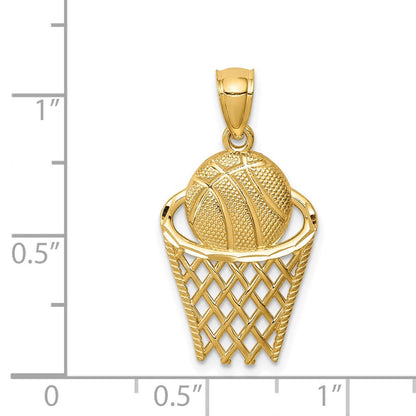 14K Gelbgold Basketball in Creole Anhänger