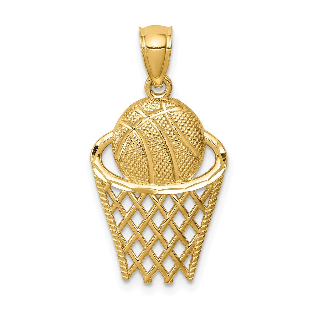 14K Gelbgold Basketball in Creole Anhänger