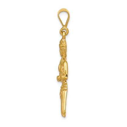 14K Gelbgold Satinierter Diamantgeschliffener Sternzeichen-Charm „Jungfrau“
