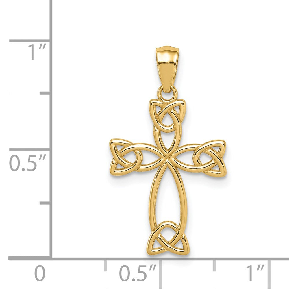 14K Gelbgold Keltisch Knoten Kreuz