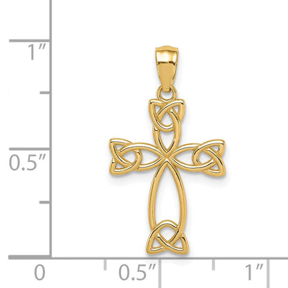14K Gelbgold Keltisch Knoten Kreuz