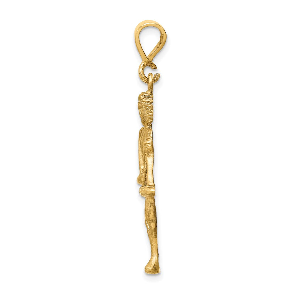 14K Gelbgold Charm mit satinierter, diamantgeschliffener Waage – Sternzeichen-Anhänger